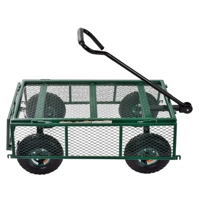 Juggernaut Carts GW3418-GR Heavy Duty Steel Frame 400 Pound Load Capacity Outdoor Utility Garden Wagon With Pneumatic Tires, Green Finish 1 Juggernaut Carts GW3418-GR Heavy Duty Steel Frame 400 Pound Load Capacity Outdoor Utility Garden Wagon With Pneumatic Tires, Green Finish