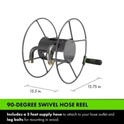 Yard Butler Swivel Hose Reel - Garden Hose Holder - Wall Mount - Heavy Duty With 90 Degree Pivot - ISRM-90 -Sunnydaze Decor Store GUEST 00b668ba 6525 4f63 a258 f5bdcdce580f