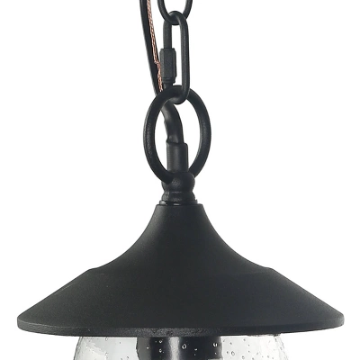 9.5" Metal/Glass Outdoor Pendant Light Black - LNC 3 9.5" Metal/Glass Outdoor Pendant Light Black - LNC - Image 3