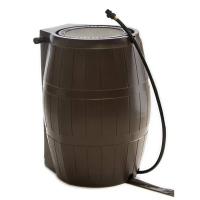 FCMP Outdoor 50-Gallon BPA Free Flat Back Home Rain Catcher Water Storage Collection Barrel For Watering Outdoor Plants & Gardens, Brown (3 Pack) 1 FCMP Outdoor 50-Gallon BPA Free Flat Back Home Rain Catcher Water Storage Collection Barrel For Watering Outdoor Plants & Gardens, Brown (3 Pack)