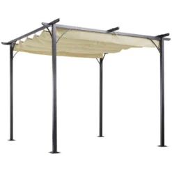 Outsunny 10' X 10' Retractable Patio Gazebo Pergola With UV Resistant Outdoor Canopy & Strong Steel Frame 16 Outsunny 10' X 10' Retractable Patio Gazebo Pergola With UV Resistant Outdoor Canopy & Strong Steel Frame -Sunnydaze Decor Store GUEST 01b5b610 9ed5 4905 8651 7a98ea8d4621