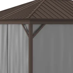 Outsunny 11.9" X 9.8" Hardtop Gazebo With Curtains And Netting, Permanent Pavilion Metal Roof Gazebo Canopy With Aluminum Frame And Top Hook, Gray 9 Outsunny 11.9" X 9.8" Hardtop Gazebo With Curtains And Netting, Permanent Pavilion Metal Roof Gazebo Canopy With Aluminum Frame And Top Hook, Gray -Sunnydaze Decor Store GUEST 0265b6a9 e44b 49b0 a537 8787a3b65656