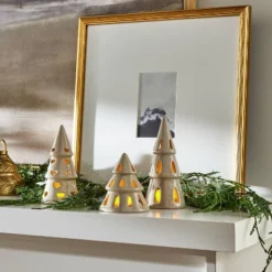 3pc Ceramic Tree LED Tea Light Holder Set - Thresholdâ„¢ Designed With Studio McGee