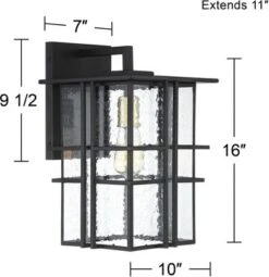 Possini Euro Design Arley Modern Outdoor Wall Light Fixture Black Geometric Frame 16" Seedy Glass For Post Exterior Barn Deck House Porch Yard Patio -Sunnydaze Decor Store GUEST 03970ad3 d4b9 4e6f 84b0 7966db0c0555