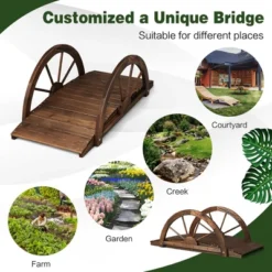 Costway 3.3FT Garden Bridge Classic Arc Wooden Bridge Decorative Garden Landscape 13 Costway 3.3FT Garden Bridge Classic Arc Wooden Bridge Decorative Garden Landscape -Sunnydaze Decor Store GUEST 03dc845e 5a7e 47cb 8451 7892ab3c5e09