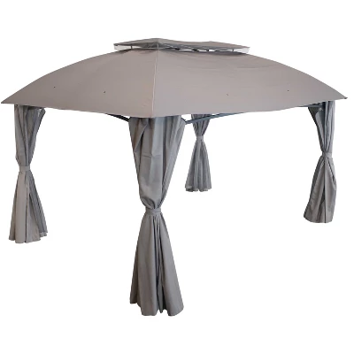 Sunnydaze Decor Sunnydaze Soft Top Rectangle Patio Gazebo With Screens And Privacy Walls For Backyard, Garden Or Deck - 10' X 13' 8 Sunnydaze Decor Sunnydaze Soft Top Rectangle Patio Gazebo With Screens And Privacy Walls For Backyard, Garden Or Deck - 10' X 13' - Image 8