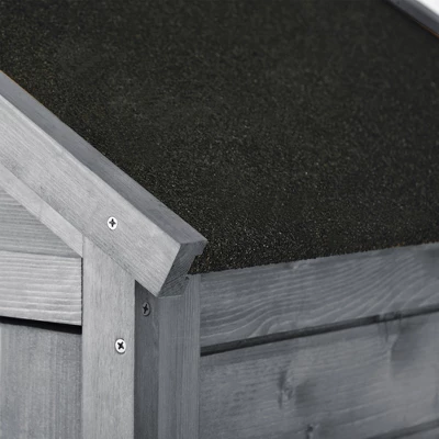 5.8ftx3ft Outdoor Wood Lean-to Storage Shed Tool Organizer With Waterproof Asphalt Roof, Lockable Doors, 3-tier Shelves-ModernLuxe 9 5.8ftx3ft Outdoor Wood Lean-to Storage Shed Tool Organizer With Waterproof Asphalt Roof, Lockable Doors, 3-tier Shelves-ModernLuxe - Image 9