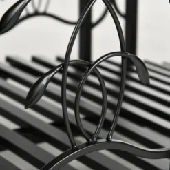 Outsunny 6' Metal Arch Backyard Garden Bridge With 660 Lbs. Weight Capacity, Safety Siderails, Vine Motifs For Backyard Creek, Stream, Pond, Black -Sunnydaze Decor Store GUEST 04c96ba8 bf01 49ec bb12 23545e7766ef