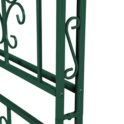 Evergreen Montebello Iron Garden Arbor, Forest Green- 53 X 84 X 23 Inches Fade And Weather Resistant Outdoor Decor 3 Evergreen Montebello Iron Garden Arbor, Forest Green- 53 X 84 X 23 Inches Fade And Weather Resistant Outdoor Decor - Image 3