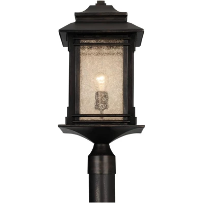 Franklin Iron Works Hickory Point Rustic Farmhouse Outdoor Post Lights Set Of 2 Walnut Bronze 21 1/2" Frosted Cream Glass For Exterior Barn Deck House 2 Franklin Iron Works Hickory Point Rustic Farmhouse Outdoor Post Lights Set Of 2 Walnut Bronze 21 1/2" Frosted Cream Glass For Exterior Barn Deck House - Image 2