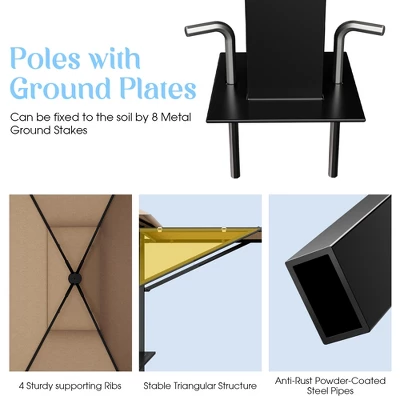 Tangkula 13.5'x 4'Patio BBQ Grill Gazebo Side Awnings Shelves 2-Tier Canopy Outdoor 6 Tangkula 13.5'x 4'Patio BBQ Grill Gazebo Side Awnings Shelves 2-Tier Canopy Outdoor - Image 6