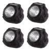 Nature Spring Solar-Powered LED Rock Lights – Black And Gray, 4-Pack