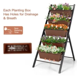 Costway 2PCS 5-Tier Vertical Raised Garden Bed Elevated Planter 5 Container Box -Sunnydaze Decor Store GUEST 06b394e8 23b8 4f3f 8406 d2065873f5ea