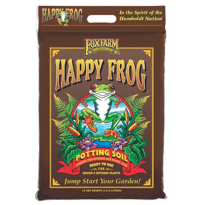 FoxFarm FX14054 Happy Frog Nutrient Rich And PH Adjusted Rapid Growth Garden Potting Soil Mix Is Ready To Use, 12 Quart (2 Pack) 1 FoxFarm FX14054 Happy Frog Nutrient Rich And PH Adjusted Rapid Growth Garden Potting Soil Mix Is Ready To Use, 12 Quart (2 Pack)