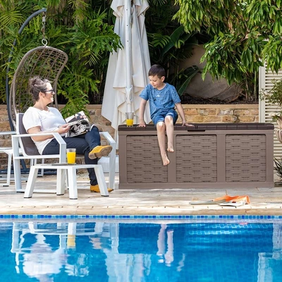 Starplast 88 Gallon Deck Box Plastic Mocha Brown 11 Starplast 88 Gallon Deck Box Plastic Mocha Brown - Image 11