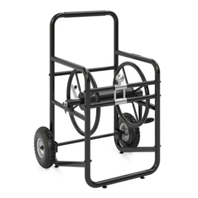 Suncast Professional Portable 200 Foot Powder-Coated Steel Hose Reel Cart With Wheels For Landscaping, Yard, Garden, & Utility Use, Black (2 Pack) 2 Suncast Professional Portable 200 Foot Powder-Coated Steel Hose Reel Cart With Wheels For Landscaping, Yard, Garden, & Utility Use, Black (2 Pack) - Image 2
