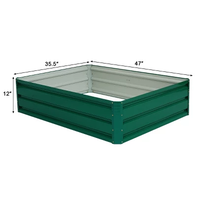 Costway 47"x35.5" Patio Raised Garden Bed Vegetable Flower Plant Dark Green New 1 Costway 47"x35.5" Patio Raised Garden Bed Vegetable Flower Plant Dark Green New