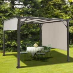 Costway 10' X 10' Pergola Kit Metal Frame Gazebo &Canopy Cover Patio Furniture Shelter -Sunnydaze Decor Store GUEST 0a6282c5 d1d8 47d0 ae56 eb7d3426f5e7