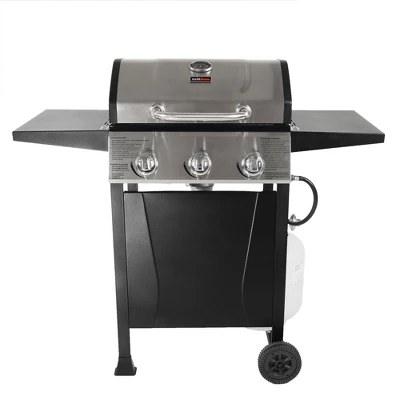 Grill Boss GBC1932M Outdoor BBQ 3 Burner Propane Gas Grill For Barbecue Cooking With Top Cover Lid, Wheels, And Side Storage Shelves, Black 3 Grill Boss GBC1932M Outdoor BBQ 3 Burner Propane Gas Grill For Barbecue Cooking With Top Cover Lid, Wheels, And Side Storage Shelves, Black - Image 3