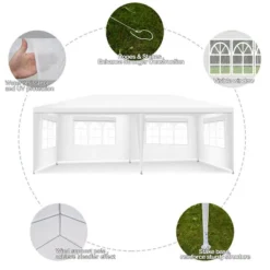 Costway Outdoor 10'x20' Canopy Tent Heavy Duty Wedding Party Sidewalls Window Carry Bag -Sunnydaze Decor Store GUEST 0a872de6 84d3 4710 a676 84295b3f312e