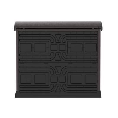 Duramax CedarGrain StoreAway 1200 Liter Capacity Outdoor Deck & Garden Storage Box W/ Panel Doors & Arc Lid For Patios, Pool Areas, & Driveways, Brown 3 Duramax CedarGrain StoreAway 1200 Liter Capacity Outdoor Deck & Garden Storage Box W/ Panel Doors & Arc Lid For Patios, Pool Areas, & Driveways, Brown - Image 3