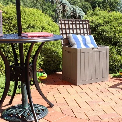 Sunnydaze Decor Sunnydaze Lockable Outdoor Small Deck Box With Storage And Side Handles - 32-Gal. 11 Sunnydaze Decor Sunnydaze Lockable Outdoor Small Deck Box With Storage And Side Handles - 32-Gal. - Image 11