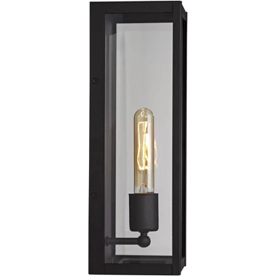 John Timberland Modern Industrial Outdoor Wall Light Fixture Sand Black 14 1/4" Clear Glass For Exterior House Porch Patio Outside 6 John Timberland Modern Industrial Outdoor Wall Light Fixture Sand Black 14 1/4" Clear Glass For Exterior House Porch Patio Outside - Image 6