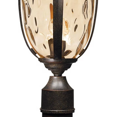 John Timberland Outdoor Post Light Fixture LED Veranda Bronze 37" Clear Hammered Glass For Exterior House Porch Patio Garden Yard 3 John Timberland Outdoor Post Light Fixture LED Veranda Bronze 37" Clear Hammered Glass For Exterior House Porch Patio Garden Yard - Image 3