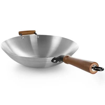 Oster® Oster Sangerfield 14in Stainless Steel Flat Bottom Wok With Wooden Handles 3 Oster® Oster Sangerfield 14in Stainless Steel Flat Bottom Wok With Wooden Handles - Image 3