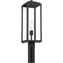 John Timberland Titan Modern Outdoor Post Light Mystic Black 21 3/4" Clear Glass Panels For Exterior Barn Deck House Porch Yard Patio Home Outside -Sunnydaze Decor Store GUEST 0d612653 a0f1 45ba 89d5 3a8c994c87c4