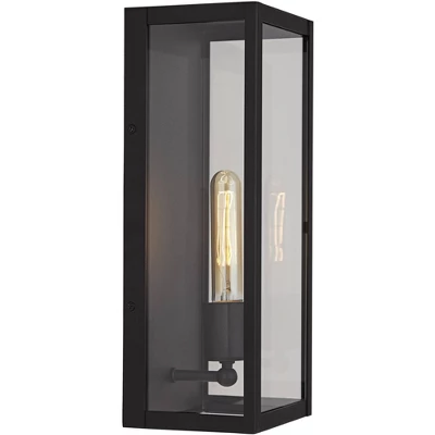 John Timberland Modern Industrial Outdoor Wall Light Fixture Sand Black 14 1/4" Clear Glass For Exterior House Porch Patio Outside 5 John Timberland Modern Industrial Outdoor Wall Light Fixture Sand Black 14 1/4" Clear Glass For Exterior House Porch Patio Outside - Image 5