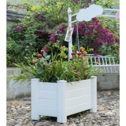 Gardenised White Vinyl Traditional Fence Design Garden Bed Elevated Screwless Raised Planter Box 14 Gardenised White Vinyl Traditional Fence Design Garden Bed Elevated Screwless Raised Planter Box -Sunnydaze Decor Store GUEST 0dd6d2e3 c0b3 451c 9782 cd904e619e28