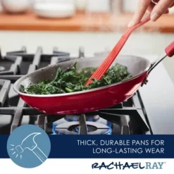 Rachael Ray Cook + Create Aluminum Nonstick Frying Pan 10" Red 19 Rachael Ray Cook + Create Aluminum Nonstick Frying Pan 10" Red -Sunnydaze Decor Store GUEST 0e63f77f 8d8e 40f8 959c e1a4e672358e
