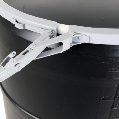 Hydrofarm Active Aqua DRM58T 55 Gallon Drum Hydroponic Reservoir With Pre-Drilled Holes Cover Lid And Bolt Ring Closure, Black 3 Hydrofarm Active Aqua DRM58T 55 Gallon Drum Hydroponic Reservoir With Pre-Drilled Holes Cover Lid And Bolt Ring Closure, Black - Image 3