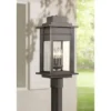Franklin Iron Works Outdoor Post Light Fixture Black Specked Gray 19 1/2" Clear Glass For Exterior Garden Yard Patio Driveway