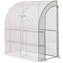 Outsunny 7' X 3' X 7' Outdoor Walk-In Greenhouse, Plant Nursery With Roll-up Windows, PE Cover, And 3 Wire Shelves -Sunnydaze Decor Store GUEST 102e9787 be48 498b bd60 89e9a90a2bcc
