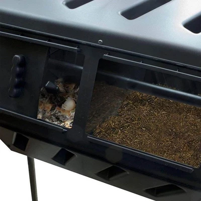 FCMP Outdoor IM4000 37 Gallon 8 Sided Plastic Dual Chamber Tumbling Composter Outdoor Elevated Rotating Garden Compost Bin, Black 4 FCMP Outdoor IM4000 37 Gallon 8 Sided Plastic Dual Chamber Tumbling Composter Outdoor Elevated Rotating Garden Compost Bin, Black - Image 4