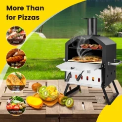 Costway 2-Layer Pizza Oven Wood Fired Pizza Grill Outside Pizza Maker With Waterproof Cover -Sunnydaze Decor Store GUEST 11447bcf bf36 41f3 be05 7e843e281aac
