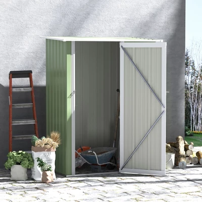 Outsunny 5' X 3' Metal Garden Storage Shed Tool House With Lockable Door For Backyard, Patio, Lawn 1 Outsunny 5' X 3' Metal Garden Storage Shed Tool House With Lockable Door For Backyard, Patio, Lawn