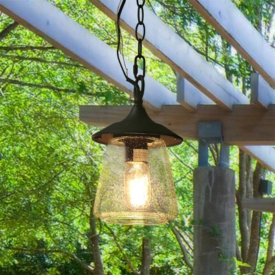 9.5" Metal/Glass Outdoor Pendant Light Black - LNC 7 9.5" Metal/Glass Outdoor Pendant Light Black - LNC - Image 7
