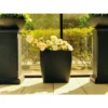 22.8" Kante Lightweight Modern Outdoor Concrete Oval Planter Charcoal Black - Rosemead Home & Garden, Inc.