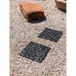BirdRock Home Rubber Stepping Stone Tiles - 15 X 15" - Set Of 3 - Black -Sunnydaze Decor Store GUEST 12612625 26ea 4724 93d2 c17331fbb968