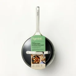 3qt Nonstick Hard Anodized Aluminum Sauce Pan With Lid Dark Gray - Figmint™ -Sunnydaze Decor Store GUEST 148fa994 588a 40c2 82c2 84f92e0a60c7