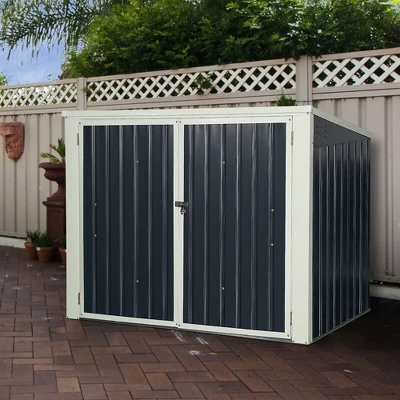 Costway 6x3FT Horizontal Storage Shed 68 Cubic Feet For Garbage Cans Tools Accessories 9 Costway 6x3FT Horizontal Storage Shed 68 Cubic Feet For Garbage Cans Tools Accessories - Image 9