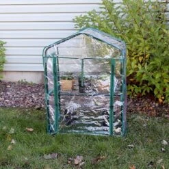 Sunnydaze Decor Sunnydaze Outdoor Portable Growing Rack 2-Tier Greenhouse With PVC Roll-Up Door - 2 Shelves - Clear -Sunnydaze Decor Store GUEST 14d4fac3 ee2f 447d a06d f691318e856a