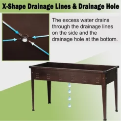 LuxenHome 50" W Brown Metal Rectangular Raised Garden Planter -Sunnydaze Decor Store GUEST 155e318e 9730 4cd7 b2ae d3a63d76262c