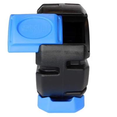 FCMP Outdoor RC2000WB-BLU 19-Gal Plastic Single Chamber Half Size Rolling Composter Outdoor Rotating Garden Compost Bin, Black/Blue (2 Pack) 4 FCMP Outdoor RC2000WB-BLU 19-Gal Plastic Single Chamber Half Size Rolling Composter Outdoor Rotating Garden Compost Bin, Black/Blue (2 Pack) - Image 4