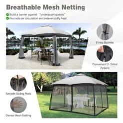 Costway 10x12 FT 2-Tier Patio Gazebo Canopy Netting Heavy-Duty Metal Easy-Setup Outdoor -Sunnydaze Decor Store GUEST 15881ac7 57f9 4290 b473 8592473beb2e
