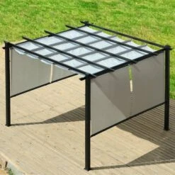 Aoodor 10 X 13 Ft Outdoor Pergola With Retractable Canopy, Aluminum Frame, 4 Pieces Patio Sun Shade Shelter For Backyard, Deck 10 Aoodor 10 X 13 Ft Outdoor Pergola With Retractable Canopy, Aluminum Frame, 4 Pieces Patio Sun Shade Shelter For Backyard, Deck -Sunnydaze Decor Store GUEST 15df4ef6 42c5 42a3 bbab cbf130b664e9