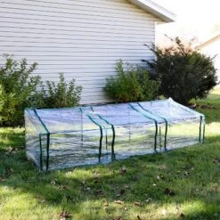 Sunnydaze Decor Sunnydaze Outdoor Portable Slanted Top Plant Shelter Mini Cloche Greenhouse With Zipper Doors - Clear -Sunnydaze Decor Store GUEST 167877ed 4a69 446b b207 86e9ed75512c